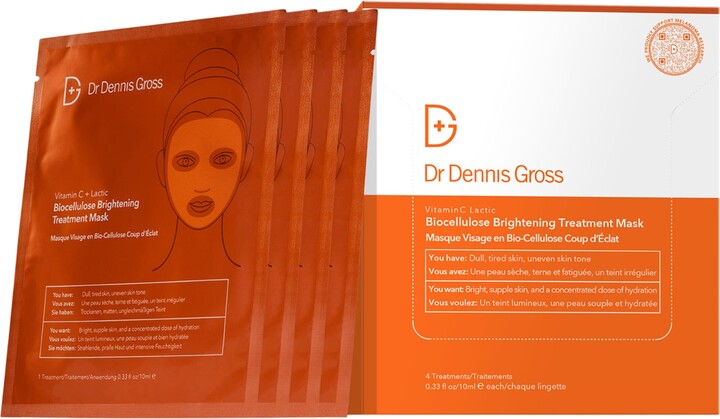 Dr. Dennis Gross Skincare Vitamin C + Lactic Biocellulose Brightening Treatment Mask