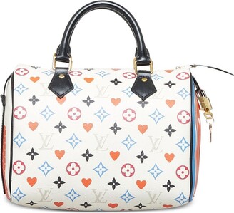 Louis Vuitton 2020 Pre-owned Game on Speedy 25 Two-Way Bag - White