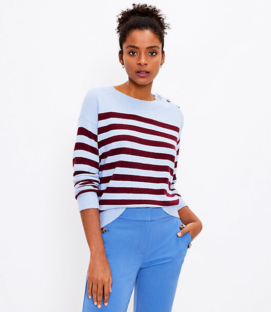 women's sweater with buttons on shoulder