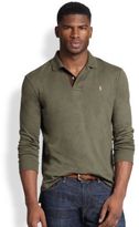 Thumbnail for your product : Polo Ralph Lauren Suede-Trimmed Pima Soft-Touch Polo