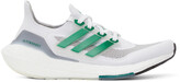 Thumbnail for your product : adidas White & Green Ultraboost 21 Sneakers