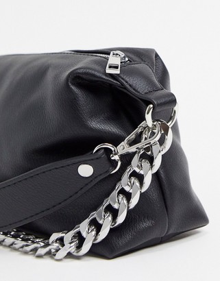 Bershka chain detail bag in black