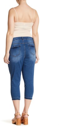 One 5 One Frayed Hem Cropped Jean (Plus Size)