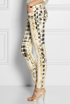 Thumbnail for your product : Balmain Printed low-rise skinny jeans