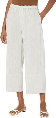 Vince Striped Rayon Linen Pull-On Cropped Pants (White/Black) Women's  Casual Pants - ShopStyle