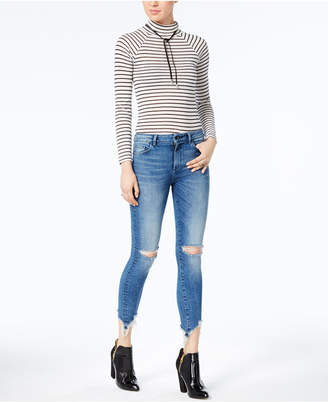 DL1961 Farrow High Rise Skinny Ripped & Destroyed-Hem Jeans