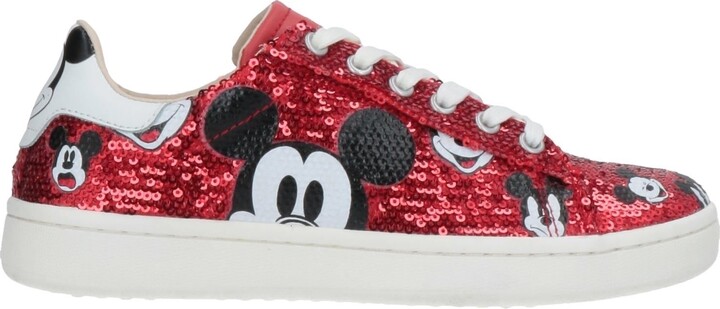 red sequin sneakers