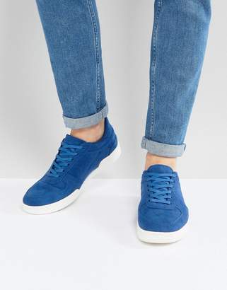 ASOS Trainers In Blue Faux Suede With Split Sole