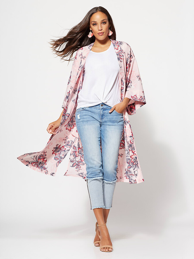 Pink Floral Kimono | Shop the world's largest collection of fashion |  ShopStyle