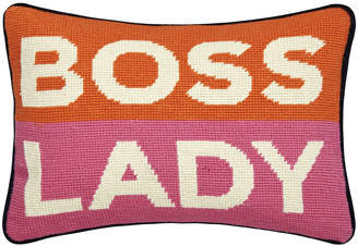 Jonathan Adler UK Needlepoint Personality Pillow - Boss Lady