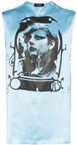 Thumbnail for your product : Raf Simons graphic print hoop embellished sleeveless satin T-shirt