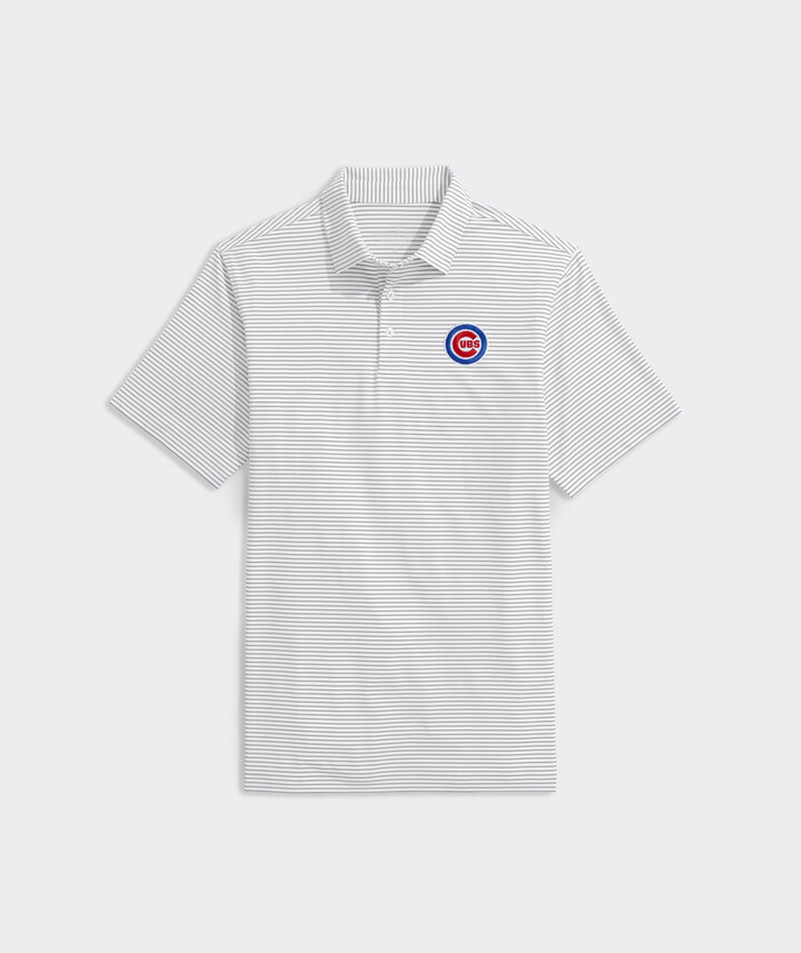 Vineyard Vines Chicago Cubs Bradley Stripe Sankaty Polo