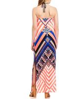 Thumbnail for your product : Moa Moa Printed Halter Neck Maxi Dress