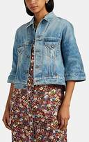 Thumbnail for your product : R 13 Women's Jackie Distressed Denim Trucker Jacket - Blue