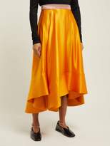 Thumbnail for your product : Roksanda Coleta High-rise Silk-satin Midi Skirt - Womens - Orange