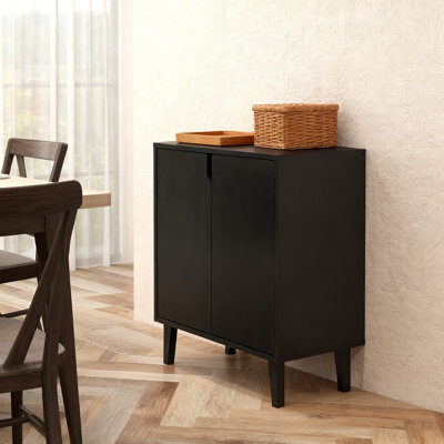George Oliver 2-Door Storage Cabinet With Soft-Close Doors, Multifunctional Buffet Console Table For Kitchen, Dining Room, Living Room, And Hallway
