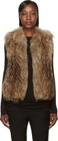 Thumbnail for your product : Yves Salomon Meteo by Beige & Black Knit Raccoon-Fur Vest