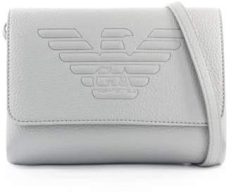 Emporio Armani Maxi Logo Pearl Grey Shoulder Bag