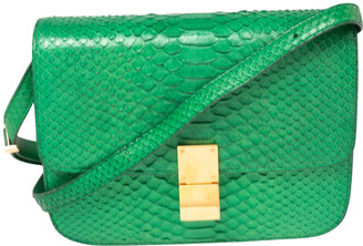 Celine Wallet Purse Logo Green Beige leather Woman Authentic Used T9109 
