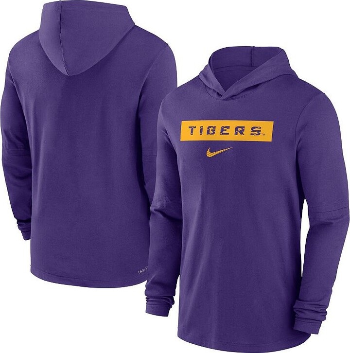 Men's Nike Purple LSU Tigers Sideline Hoodie Performance Long Sleeve T-Shirt