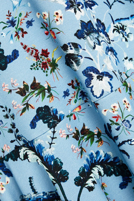 Erdem Darlina Fluted Floral-print Ponte Mini Dress