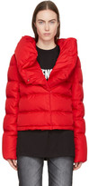 Givenchy - Manteau en duvet à volants rouge