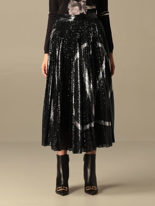 Valentino Skirt In Pleated Sequin Fabric - ShopStyle