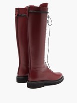 Thumbnail for your product : KHAITE York Knee-high Leather Boots - Burgundy