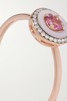 Thumbnail for your product : Selim Mouzannar Mina 18-karat Rose Gold, Enamel, Tourmaline And Diamond Ring - 52