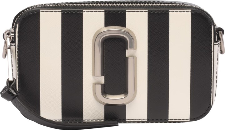 Marc Jacobs Grey & White 'The Logo Strap Snapshot' Bag - ShopStyle