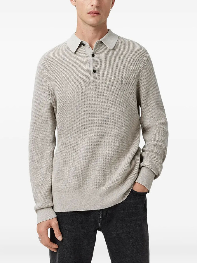 AllSaints Aspen long-sleeve polo shirt