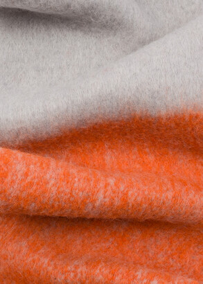 Paul Smith Women's Grey Scarf With Contrast Orange Detail