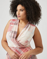 Thumbnail for your product : Le Château Check Print Chiffon High-Low Wrap Dress