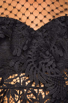 Self-Portrait Lace Handkerchief Top in Black | FWRD