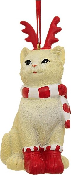 Transpac Transpac3.75InChristmasKittyChristmasTreeOrnament,CatFelineMeow(1PC)