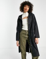 Thumbnail for your product : Topshop mid length rain mac with hood in black