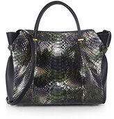 Thumbnail for your product : Nina Ricci Marche Medium Python & Leather Satchel