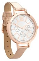 Thumbnail for your product : New Look Pink Metallic Oversized Dial Watch