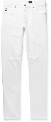 AG Jeans Stockton Skinny-Fit Distressed Stretch-Denim Jeans - Men - White