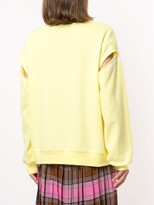 Thumbnail for your product : Sjyp Cut Sleeve printed sweatshirt