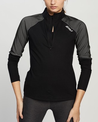 2XU Women's Black Long Sleeve T-Shirts - GHST 1-2 Zip L-S Top - Size S at The Iconic