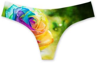 Nopersonality Comfortable Ladies Teen Girls Thongs Elastic Flower Panties Underwear