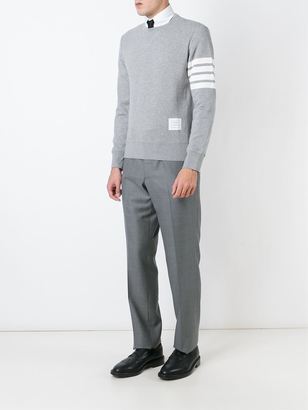 Thom Browne Pullover Sweatshirt With Engineered 4-Bar Stripe