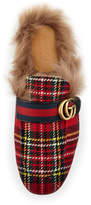 Thumbnail for your product : Gucci Princetown Tartan Slipper with Double G