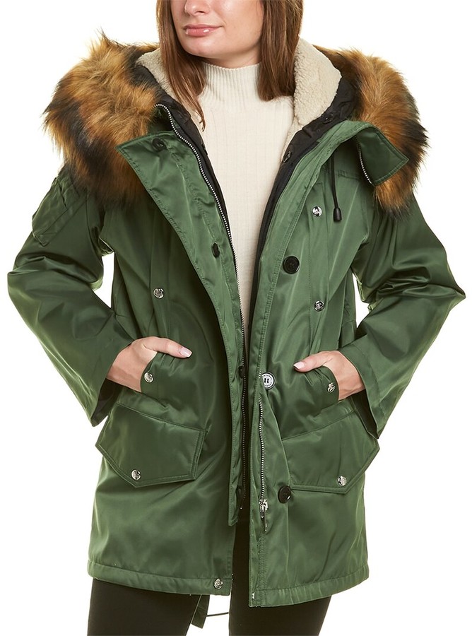 Green Coat With Fur Hood | Shop the world's largest collection of fashion |  ShopStyle