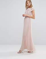 Thumbnail for your product : Warehouse Pleated Cape Detail Maxi Dress