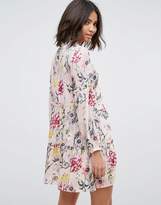Thumbnail for your product : Miss Selfridge Floral Tiered Smock Dress