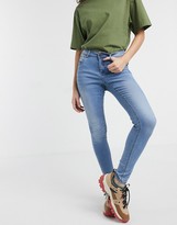 Thumbnail for your product : Noisy May high waisted body shaping jeans in light blue denim