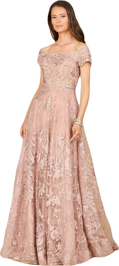 Lara Women's Off-shoulder, A-line gown