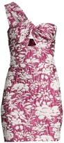 Thumbnail for your product : Alexis Livie Asymmetric Floral Jacquard Mini Sheath Dress